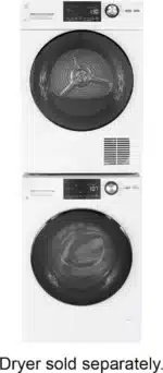 GE 2.4 Cu. Ft. High Efficiency Stackable Front Load Washer with Steam and Sanitize – White - Image 3