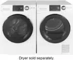 GE 2.4 Cu. Ft. High Efficiency Stackable Front Load Washer with Steam and Sanitize – White - Image 4