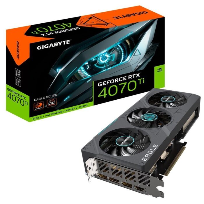 Gigabyte NVIDIA GeForce RTX 4070 Ti 12GB GDDR6X 192 bit PCIE 4.0 16x GPU 2625 MHz Dual Slot Fansink 1xHDMI 3xDisplayPort GV-N407TEAGLEOC-12GD2.0 - Image 1