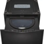 LG – SideKick 1.0 Cu. Ft. High-Efficiency Smart Top Load Pedestal Washer with 3-Motion Technology – Black steel