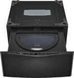 LG – SideKick 1.0 Cu. Ft. High-Efficiency Smart Top Load Pedestal Washer with 3-Motion Technology – Black steel