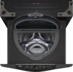 LG – SideKick 1.0 Cu. Ft. High-Efficiency Smart Top Load Pedestal Washer with 3-Motion Technology – Black steel - Image 2