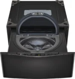 LG – SideKick 1.0 Cu. Ft. High-Efficiency Smart Top Load Pedestal Washer with 3-Motion Technology – Black steel - Image 3