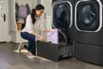 LG – SideKick 1.0 Cu. Ft. High-Efficiency Smart Top Load Pedestal Washer with 3-Motion Technology – Black steel - Image 9