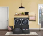 LG – SideKick 1.0 Cu. Ft. High-Efficiency Smart Top Load Pedestal Washer with 3-Motion Technology – Black steel - Image 10