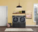 LG – SideKick 1.0 Cu. Ft. High-Efficiency Smart Top Load Pedestal Washer with 3-Motion Technology – Black steel - Image 12
