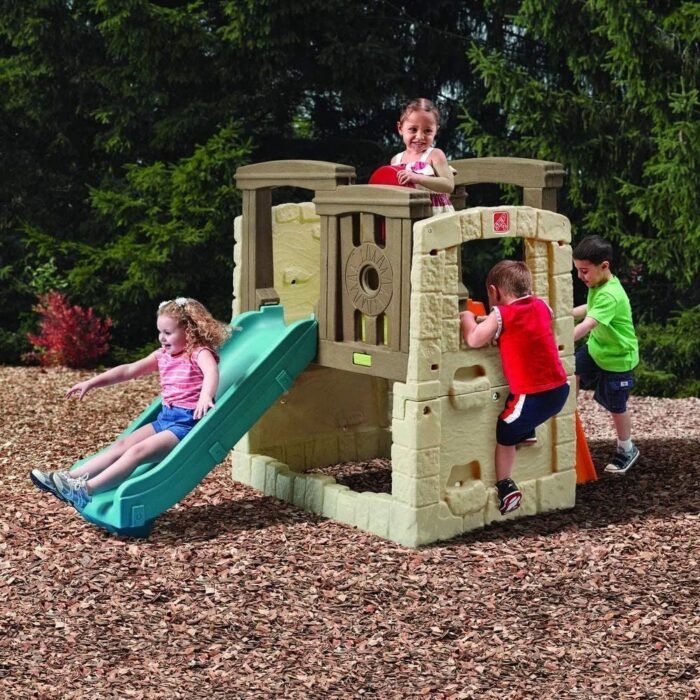 Step2 Naturally Playful Woodland Climber II with Slide, Green - Image 1