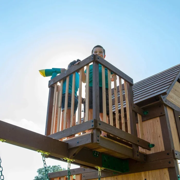 Backyard Discovery Skyfort III Cedar Swing Set w/ Tube Slide – DIY - Image 3