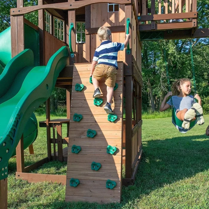 Backyard Discovery Skyfort III Cedar Swing Set w/ Tube Slide – DIY - Image 6