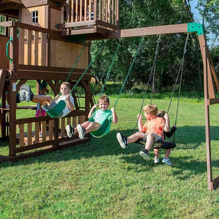 Backyard Discovery Skyfort III Cedar Swing Set w/ Tube Slide – DIY - Image 5
