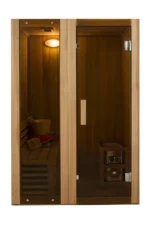 ALEKO StI2ced Cedar Indoor Wet Dry Sauna Steam Room, 3 kW Harvia KIP Heater, 2 Person - Image 3