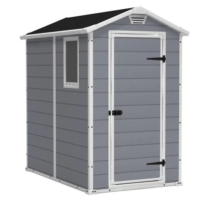 Keter Manor 4 ft. W x 6 ft. D Vertical Resin Outdoor Storage Shed Ideal For Patio Installation Included - Image 1