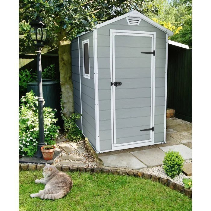 Keter Manor 4 ft. W x 6 ft. D Vertical Resin Outdoor Storage Shed Ideal For Patio Installation Included - Image 2