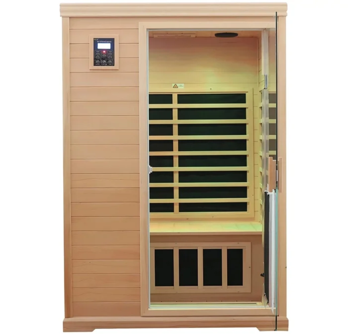 KUNSANA Far infrared sauna room,One person size, Hemlock Wooden Far Infrared Sauna for Home - Image 1