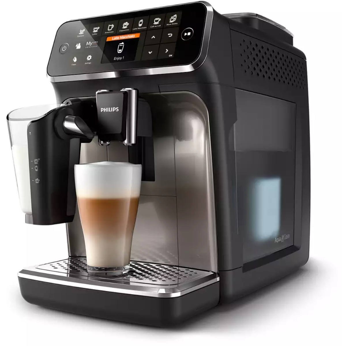 PhilipsSeries4300SideRight-1 Philips 4300 LatteGo Super Automatic Espresso, Cappuccino, & Latte Macchiato Machine EP4347/94 - Image 2