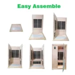 KUNSANA Far infrared sauna room,One person size, Hemlock Wooden Far Infrared Sauna for Home - Image 3