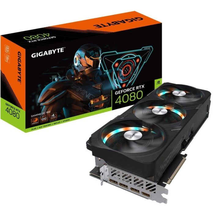 Gigabyte NVIDIA GeForce RTX 4080 16GB GDDR6X 256 bit PCIE 4.0 16x GPU 2535 MHz 1xHDMI 3xDisplayPort GV-N4080GAMINGOC-16GD - Image 1