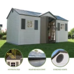 Lifetime Storage Shed: lifetime Garden Building Shed – 15′ X 8′ – Gray - Image 4