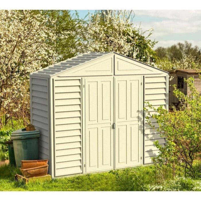 DuraMax 10.5ft x 2.75ft SidePro Vinyl Shed with Foundation Kit - Image 1