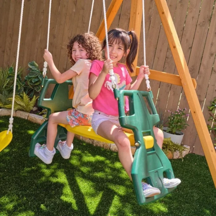 Kids Kidkraft Bear Cave Lodge Swing Set / Playset - Image 9