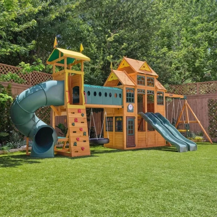 Kids Kidkraft Bear Cave Lodge Swing Set / Playset - Image 1