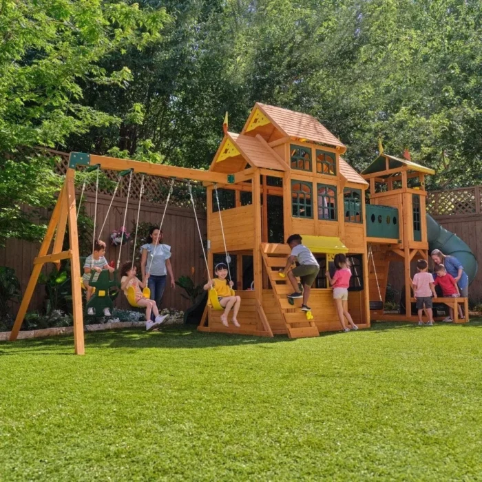 Kids Kidkraft Bear Cave Lodge Swing Set / Playset - Image 5