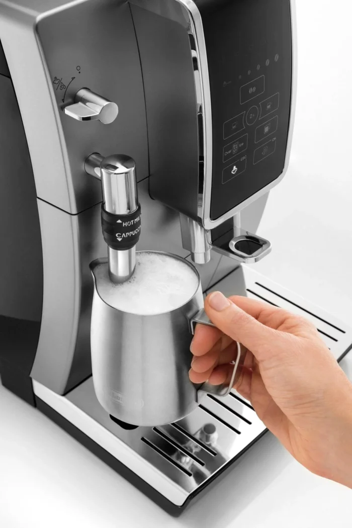 De’Longhi – Dinamica TrueBrew Over Ice Fully Automatic Coffee and Espresso Machine- Chrome and Black - Image 1