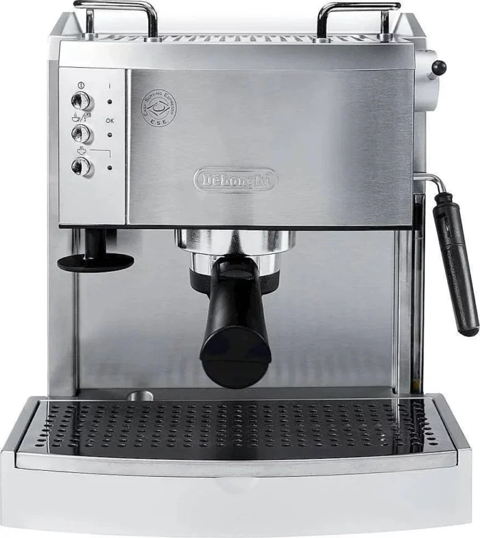 De’Longhi – Espresso Machine with 15 bars of pressure, Milk Frother and removable water tank – Stainless Steel - Image 1