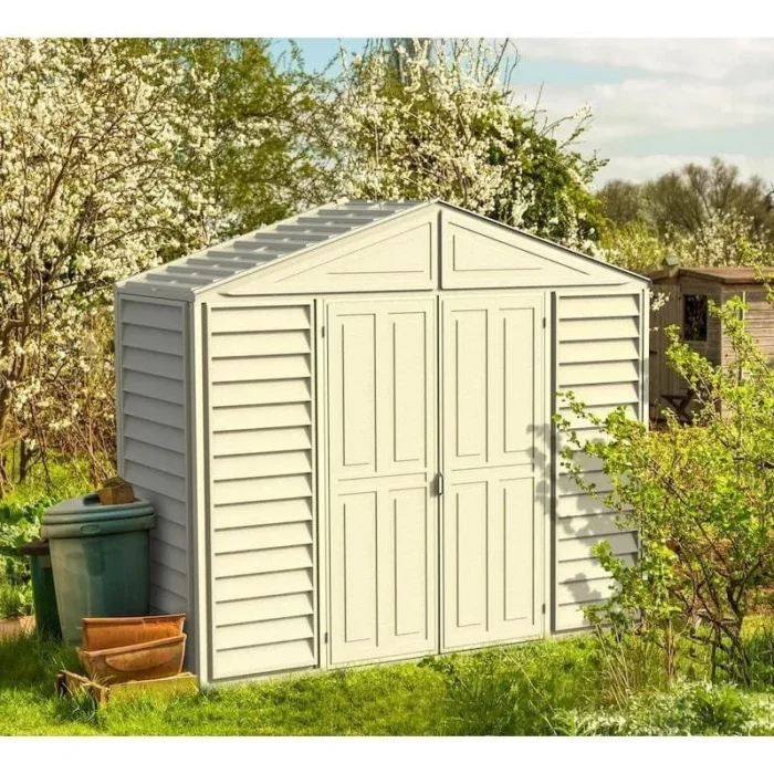 DuraMax 10.5ft x 2.75ft SidePro Vinyl Shed with Foundation Kit - Image 1