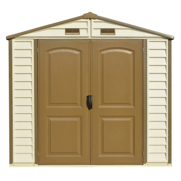 DuraMax 8ft x 6ft Storeall Vinyl Shed with Foundation Kit and window - Image 3