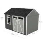 Heartland 12-ft x 8-ft Coronado Gable Engineered Storage Shed (Floor Included) - Image 3