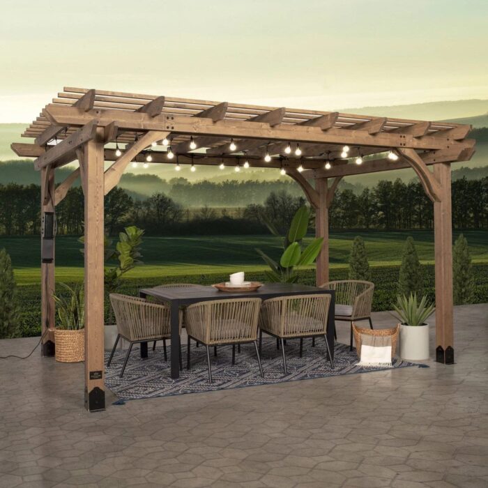 14×10 Fairhaven Pergola Rustic Finish - Image 1