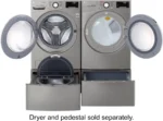 LG – 4.5 Cu. Ft. High-Efficiency Stackable Smart Front Load Washer with Steam and 6Motion Technology – Graphite steel - Image 2