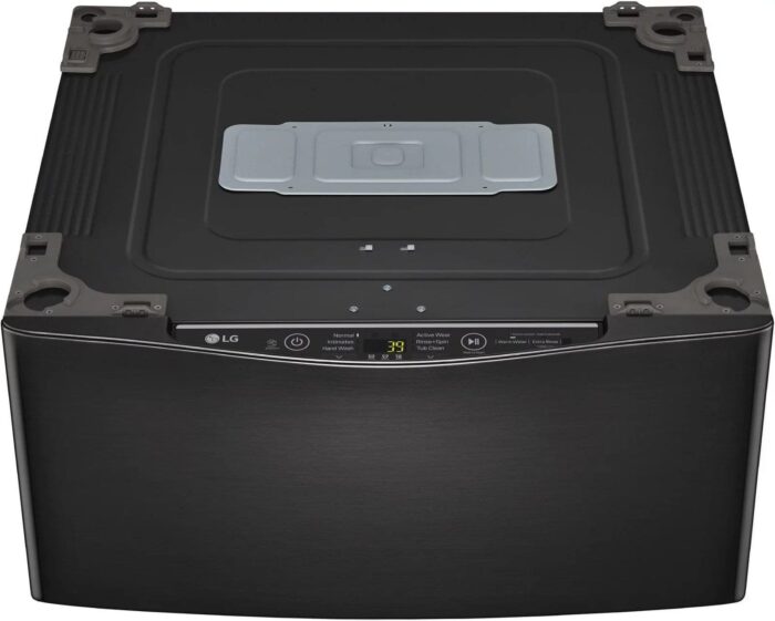 LG – SideKick 1.0 Cu. Ft. High-Efficiency Smart Top Load Pedestal Washer with 3-Motion Technology – Black steel - Image 1
