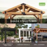 16×12 ashford traditional steel pergola with sail shade soft canopy - Image 10