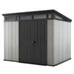 Keter Artisan 9×7 Foot Large Outdoor Shed with Floor with Modern Design for Patio Furniture