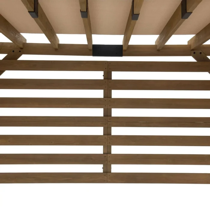 SummerCove 11 ft. x 10 ft. Tan Cedar Frame Wood Pergola with Adjustable Canopy - Image 9