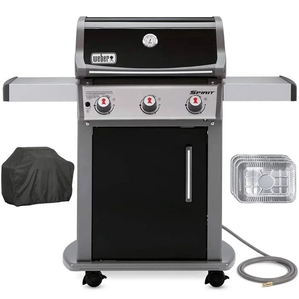 img-3011 Weber 47510001 Spirit E-310 3-Burner Natural GAS Black Bundle with Generic Grill Cover Barbecue Drip Pans Set of 3 - Image 1