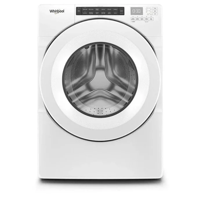 Whirlpool – 4.3 Cu. Ft. High Efficiency Stackable Front Load Washer with 35 Cycle Options – White - Image 1