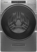 Whirlpool – 4.5 Cu. Ft. High Efficiency Stackable Front Load Washer with Steam and Load & Go XL Dispenser – Chrome shadow