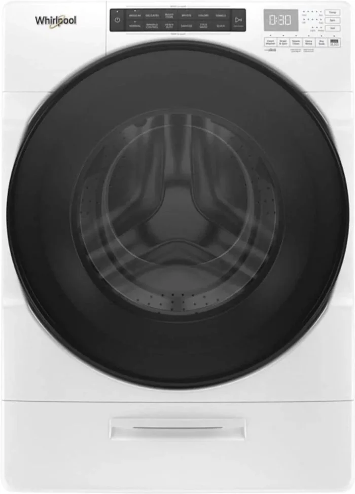 Whirlpool – 4.5 Cu. Ft. High Efficiency Stackable Front Load Washer with Steam and Load & Go XL Dispenser – White - Image 1