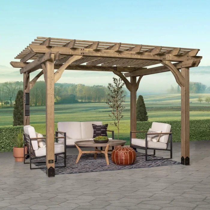 12×10 Fairhaven Pergola, Rustic Finish - Image 1