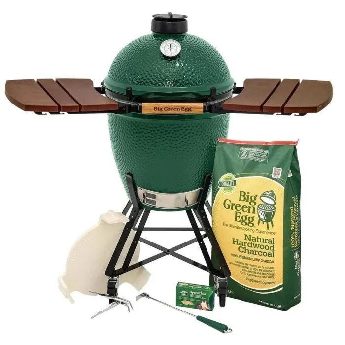 Large Big Green Egg with Rolling Nest & Composite Egg Mates Package - Image 1