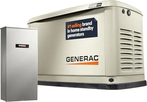 Generac Guardian 22kW Home Standby Generator with 200 Amp Transfer Switch, Durable All Aluminum, WiFi Enabled with G-Force Engine, Easy to Use, Whole House Power Backup, Smart Outage Solution - Bisque
