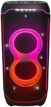 JBL Partybox Ultimate - Multi Purpose Party Speaker, with Wi-fi & Bluetooth Connectivity, Wireless, Lightshow, IPx4 Slashproof, Dual Mic & Guitar Inputs, Handle & Sturdy Wheels, Black