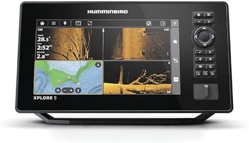 Humminbird XPLORE 9 GPS Fish Finder with Transducer, MEGA Side Imaging+ & HD Touchscreen Display